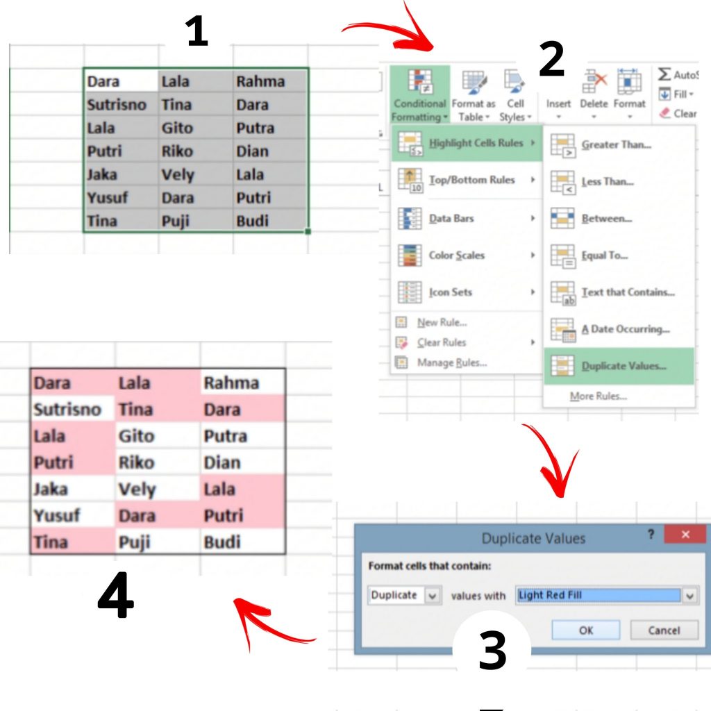 Menjumlahkan data di kolom berbeda antar sheet excel