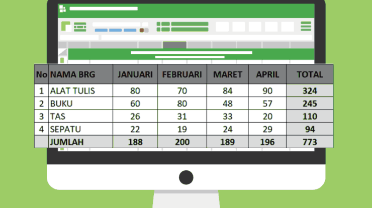 Menjumlahkan data di kolom berbeda antar sheet excel