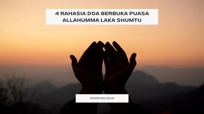 4 rahasia doa berbuka puasa allahumma laka shumtu