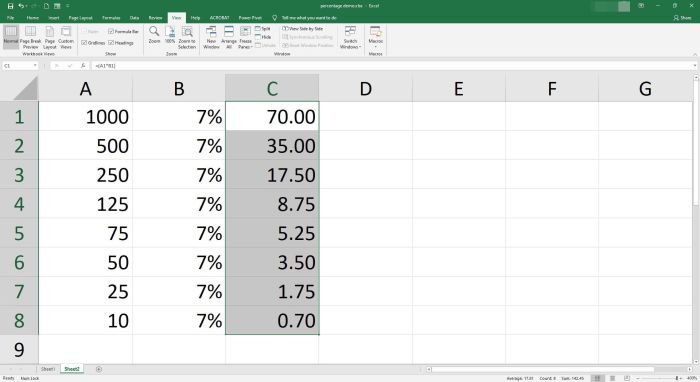 Rumus menghitung persentase di excel