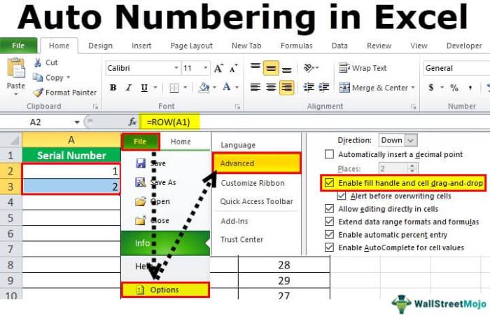 Membuat nomor urut otomatis di Excel dengan berbagai metode