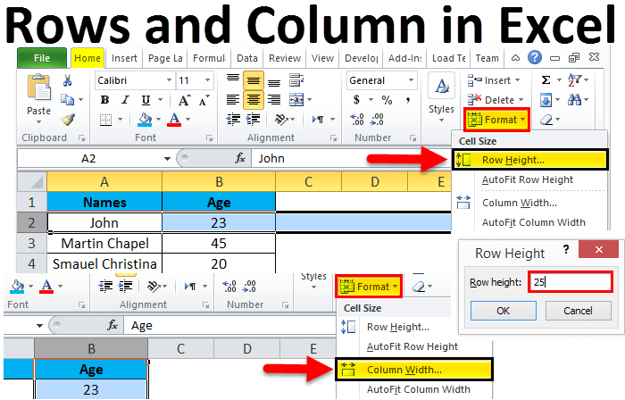 Menggunakan fungsi ROW, ROWS, COLUMN, COLUMNS, SMALL, dan LARGE di Excel