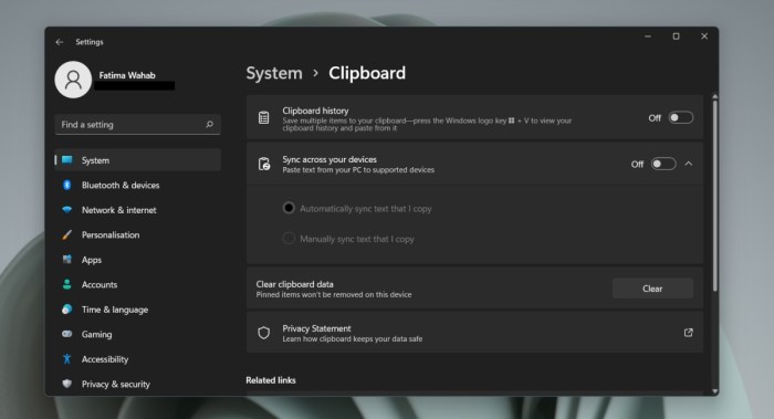 Melihat riwayat clipboard