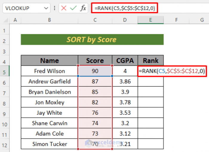 Cara Menggunakan Fungsi Conditional Formatting untuk Mengurutkan Data Berdasarkan Ranking di Excel