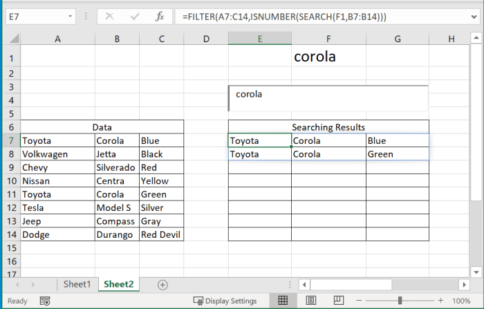 Menampilkan hasil filter di sheet lain di excel