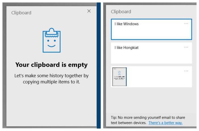 Melihat riwayat clipboard